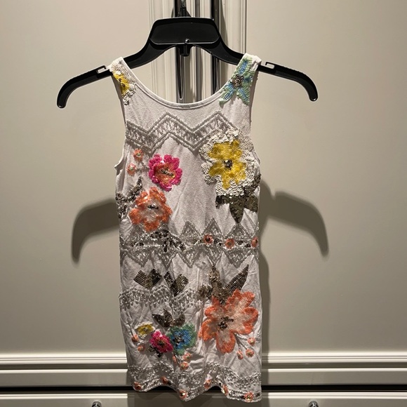 flowers by zoe sequin dress Flowers by Zoe Zig Zag Chevron Black & White Sequin Tank Dress 5 Slim